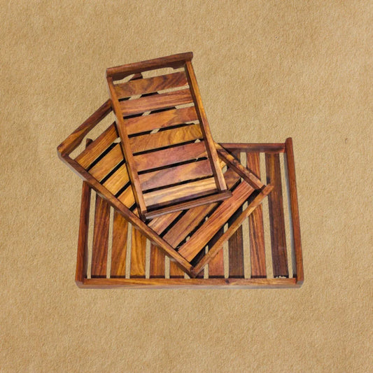 Wooden Serving Tray (Set of 3) - Woodistan