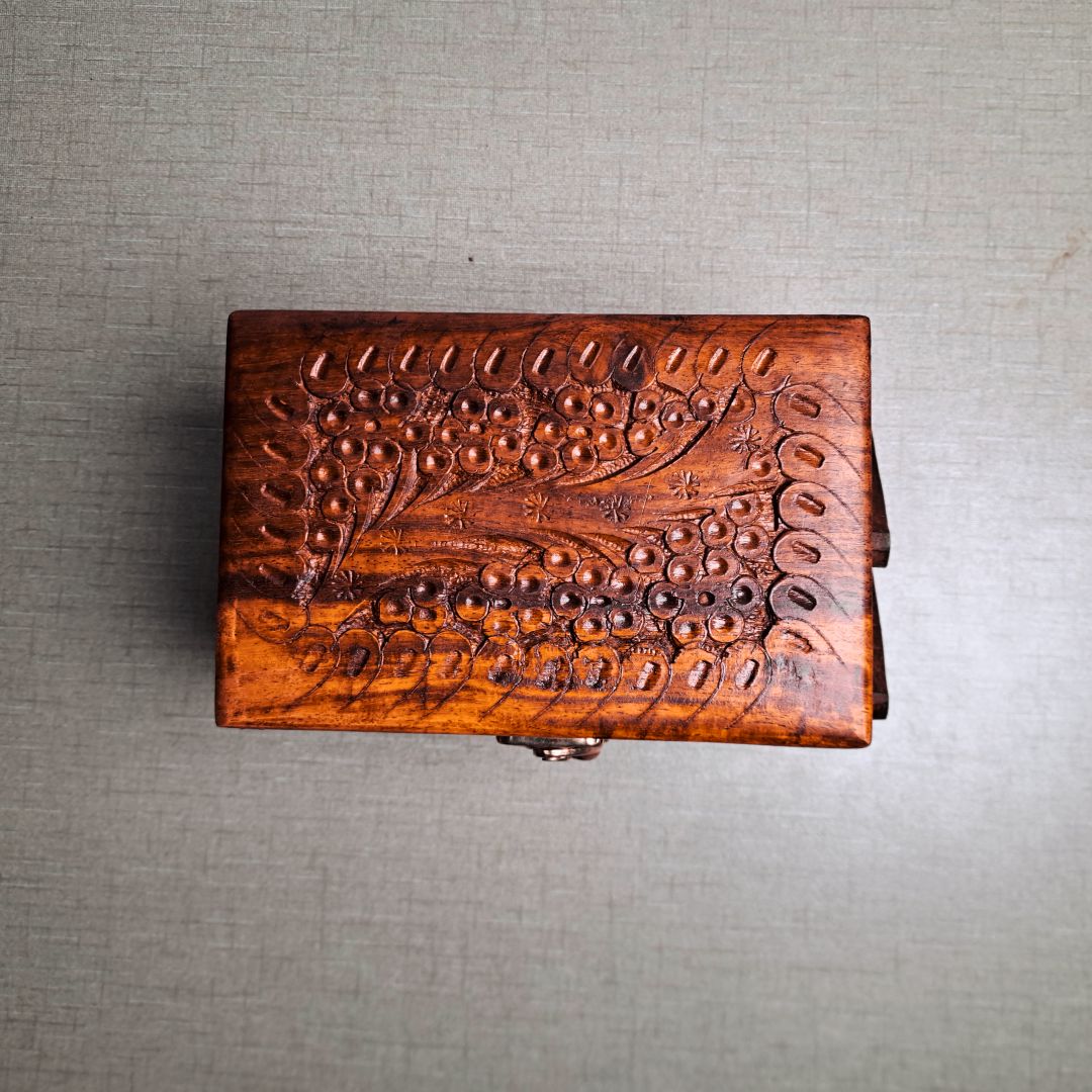 Set of 3 Hand Carved Wooden Jewelry Boxes - Timeless Elegance - Woodistan