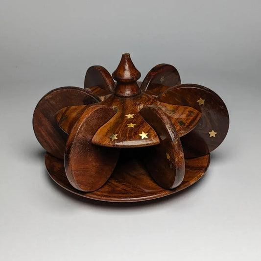 Wooden Tea Coaster Set with Bloom Stand - Woodistan