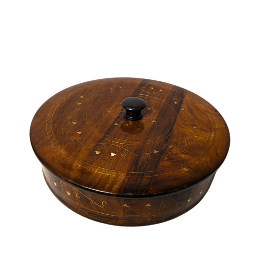 Wooden Dry Fruit Box with Brass Decor