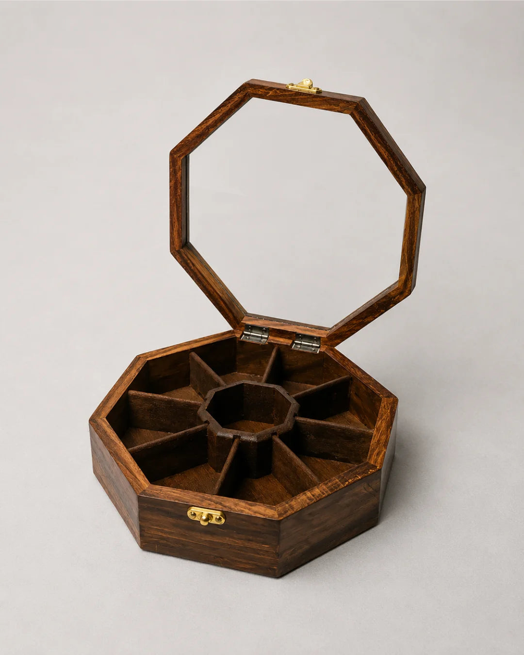 8 Portion Handcrafted Wooden Dry Fruit Box
