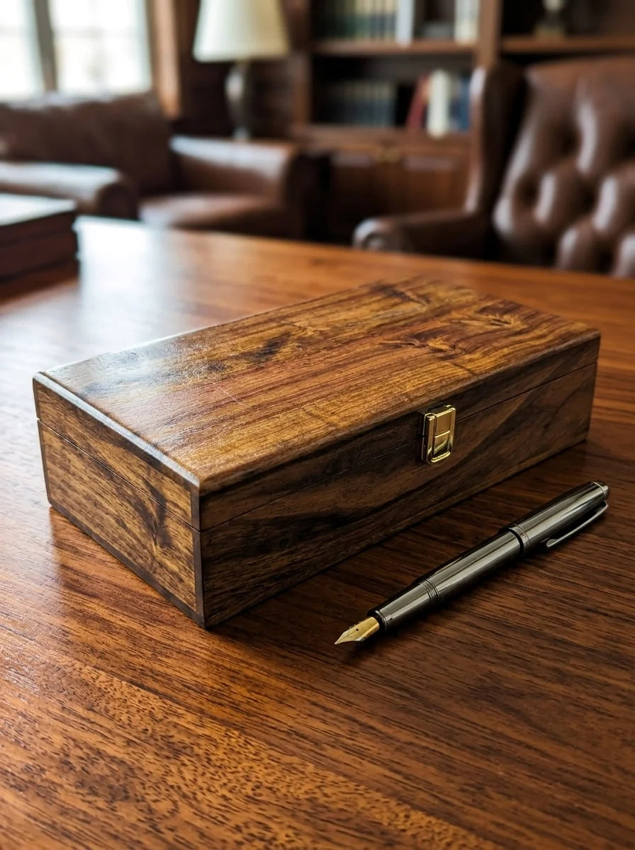 Handcrafted Wooden Watch Box 5 Slots | Plain Design | Sheesham Wood
