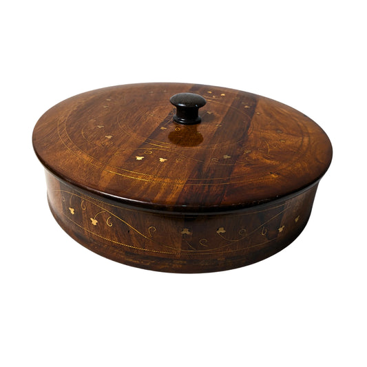 Wooden Dry Fruit Box with Brass Decor