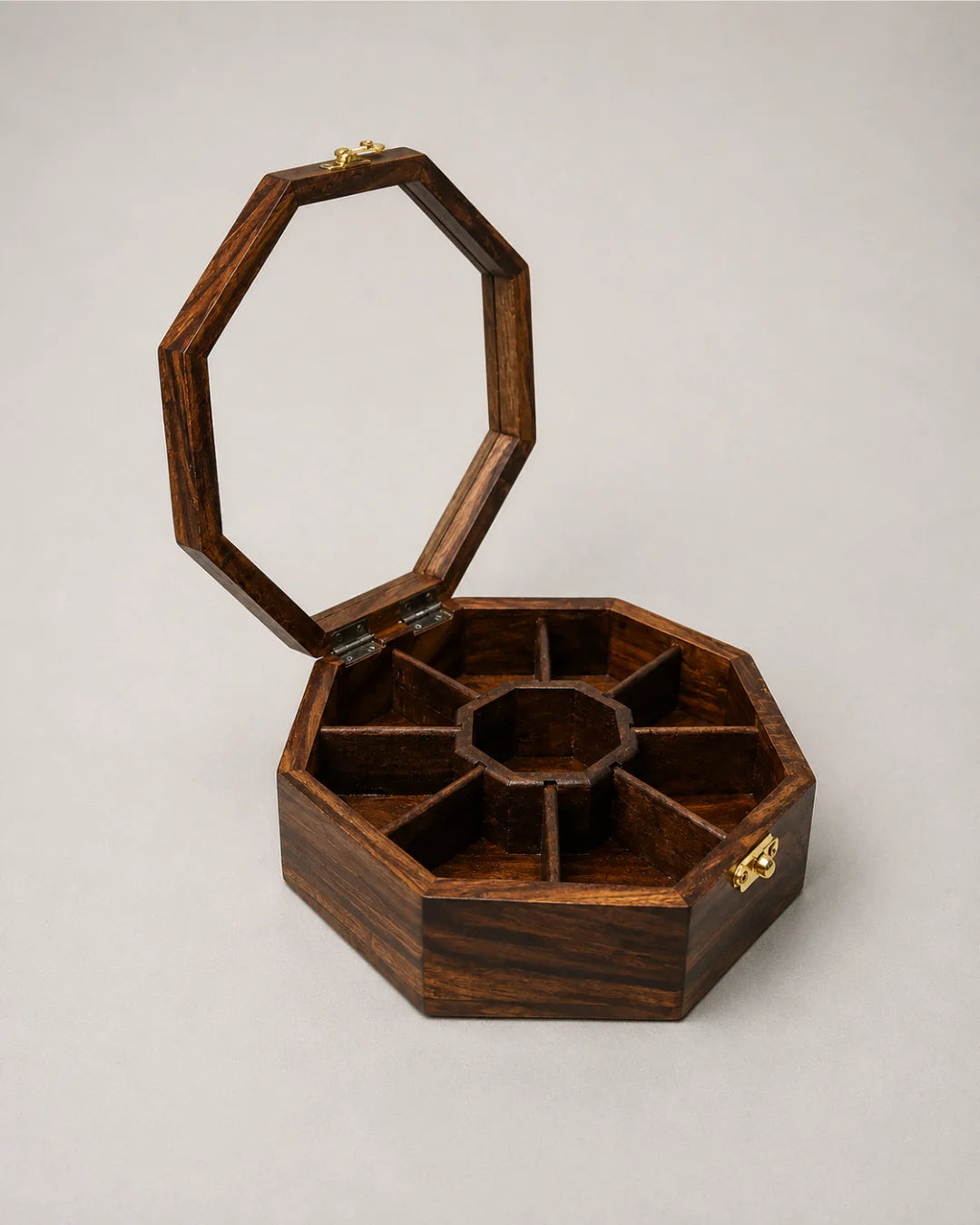 8 Portion Handcrafted Wooden Dry Fruit Box