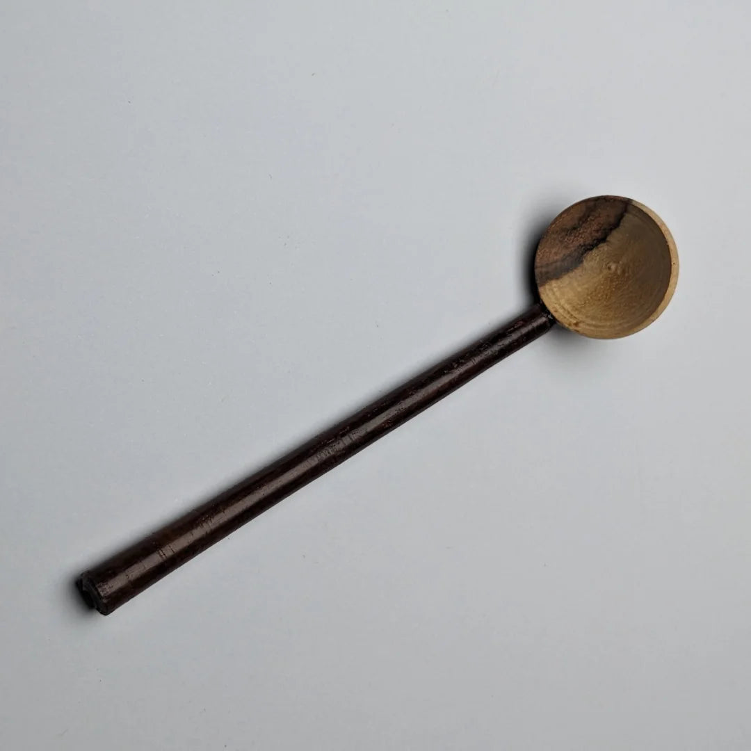 Hand-Carved Wooden Sugar Pot with Lid & Spoon