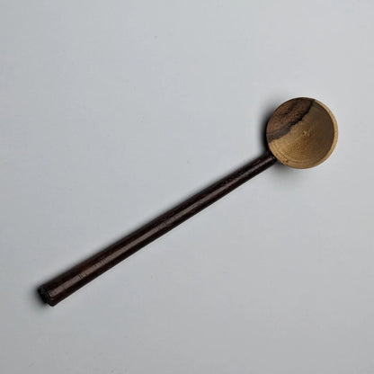 Hand-Carved Wooden Sugar Pot with Lid & Spoon