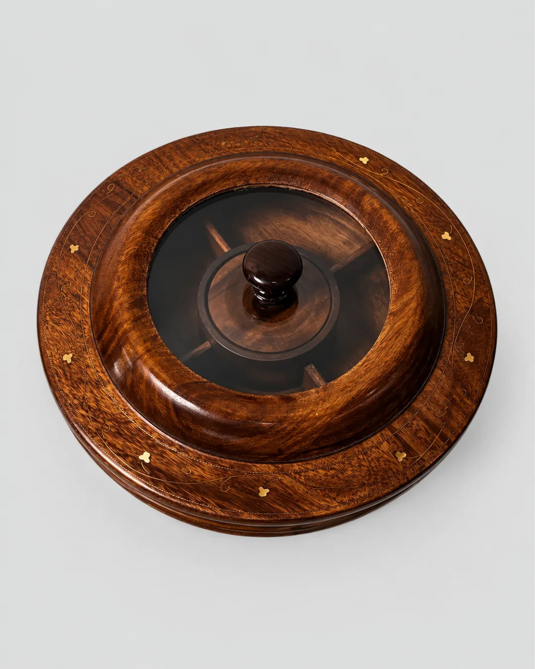 Handcrafted Wooden Dry Fruit Box - Checkered Design