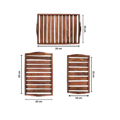 Wooden Serving Tray (Set of 3)
