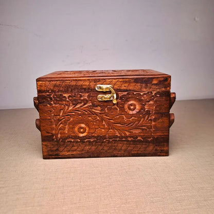 Set of 3 Hand Carved Wooden Jewelry Boxes - Timeless Elegance - Woodistan