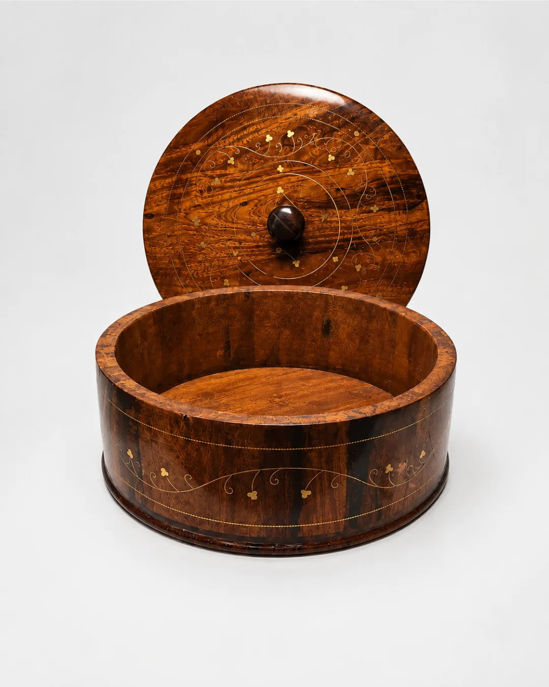 Handcrafted Wooden Chapati Hotpot — Real Brass Artwork on Sheesham Wood
