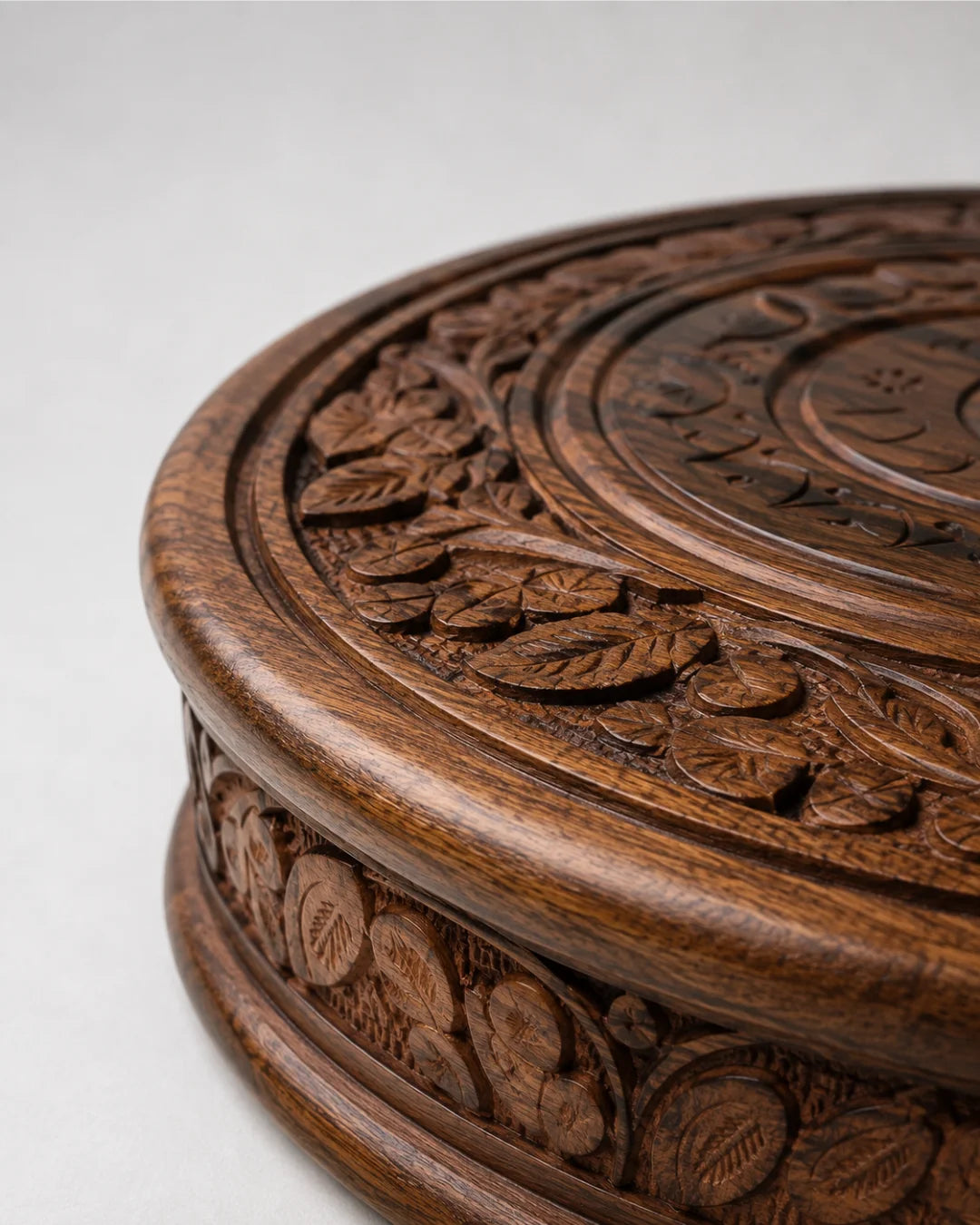 Handcrafted Wooden Dry Fruit Box with Traditional Carving