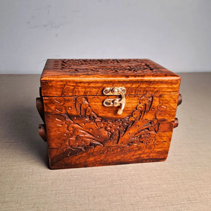 Set of 3 Hand Carved Wooden Jewelry Boxes - Timeless Elegance - Woodistan