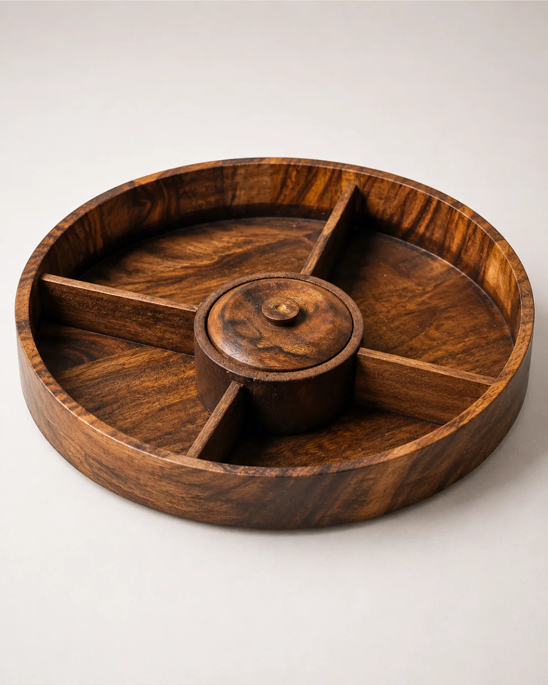 Handcrafted Wooden Dry Fruit Box with Traditional Carving