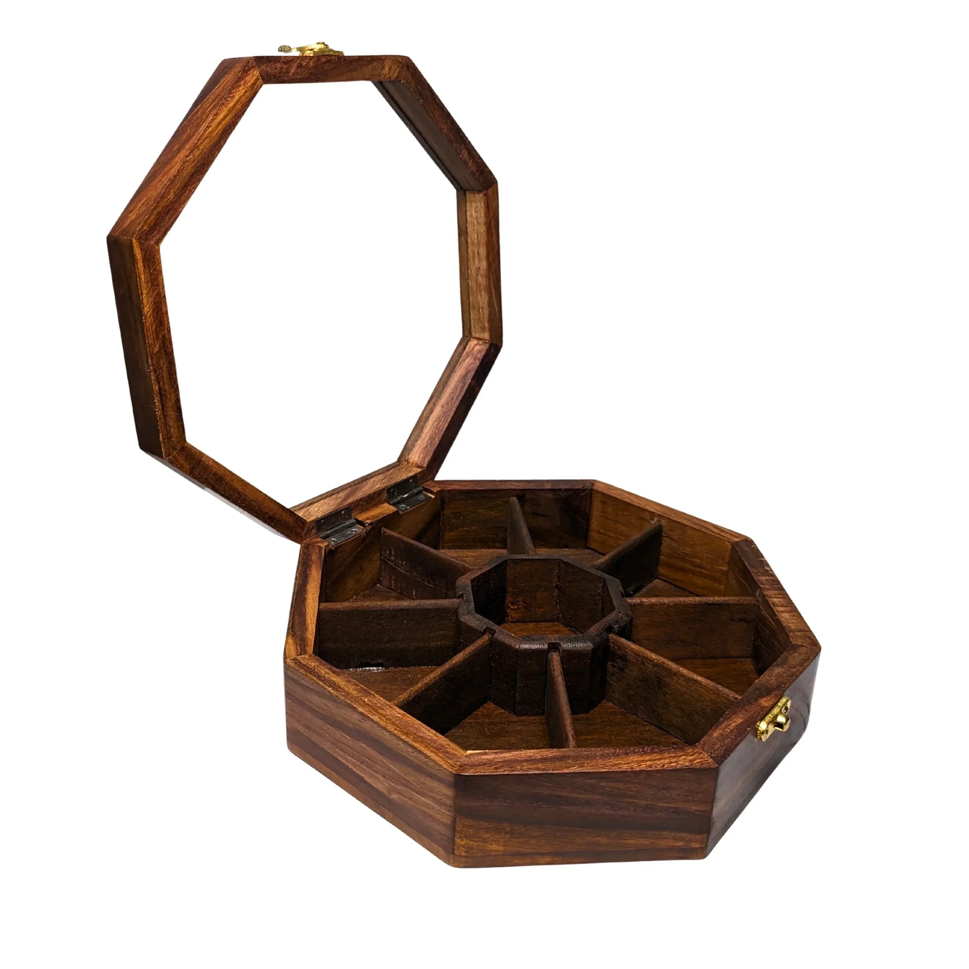 8 Portion Handcrafted Wooden Dry Fruit Box - Woodistan