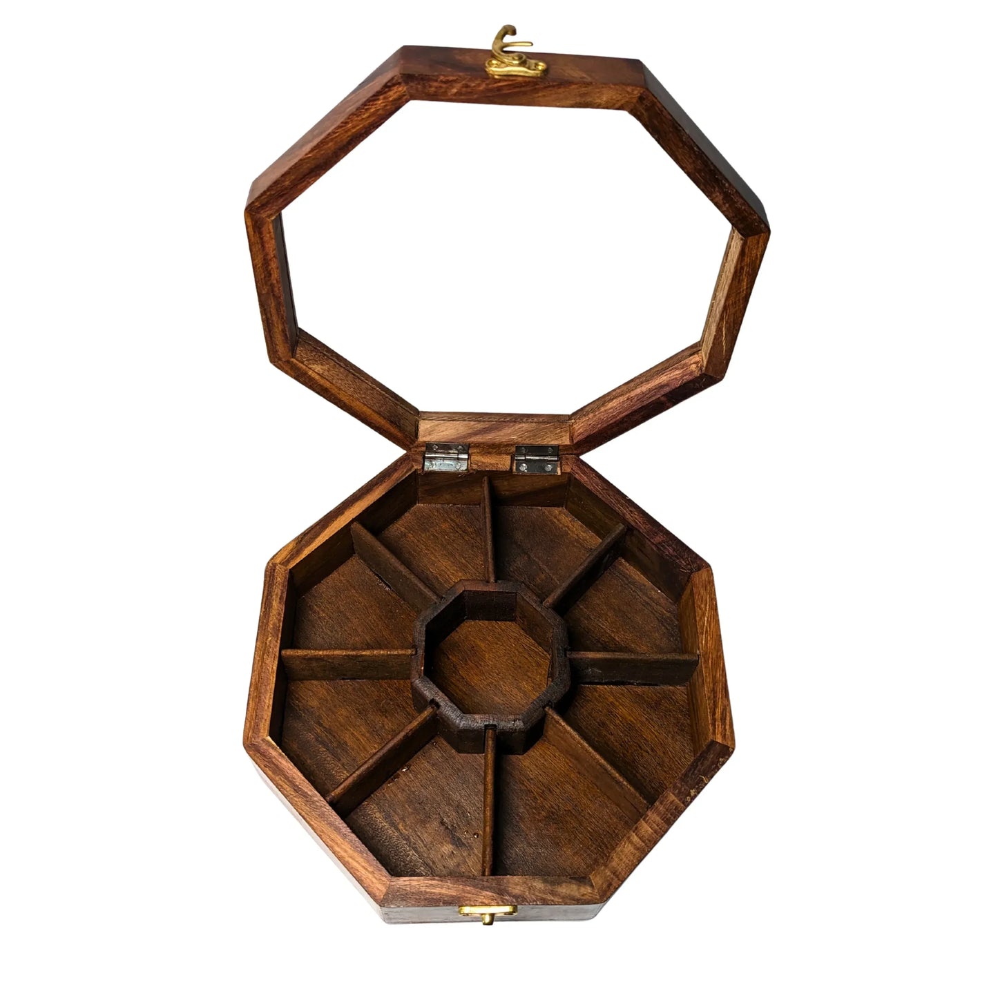 8 Portion Handcrafted Wooden Dry Fruit Box - Woodistan