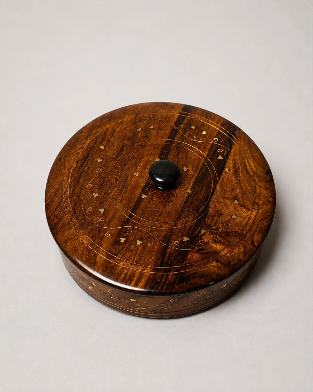 Wooden Dry Fruit Box with Brass Decor
