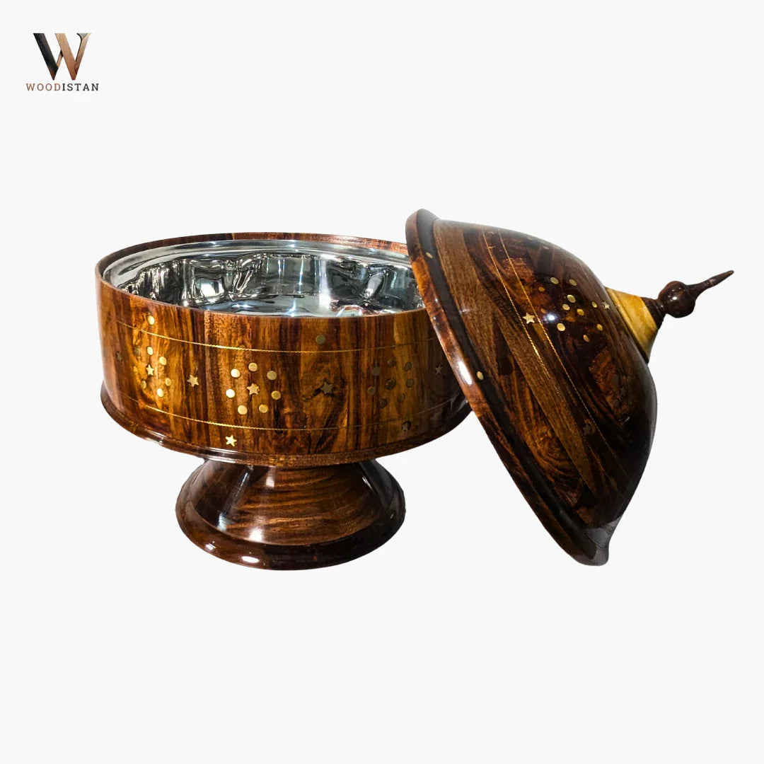 Heritage Wooden Dome Hot Pot With Stainless Steel Bowl - Woodistan