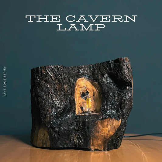 The Cavern Lamp – Handcrafted Live Edge Lamp - Woodistan