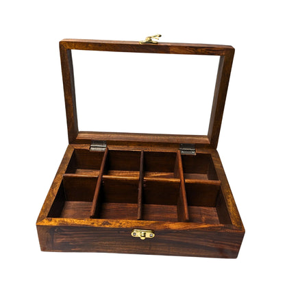 8 Portion Handmade Wooden Spices Box - Woodistan