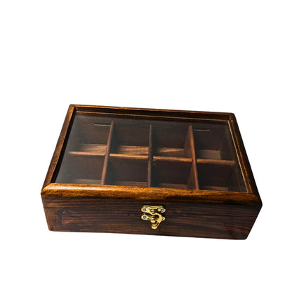 8 Portion Handmade Wooden Spices Box - Woodistan