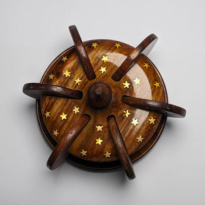 Wooden Tea Coaster Set with Bloom Stand