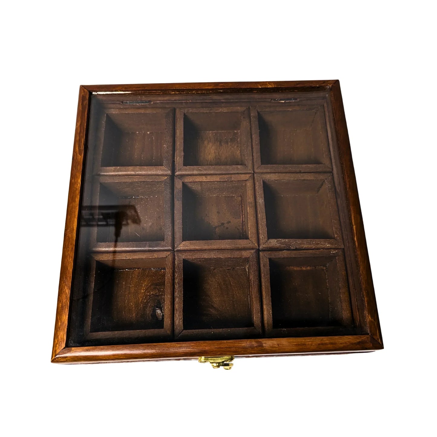 9 Portion Wooden Carved Spice Storage - Woodistan