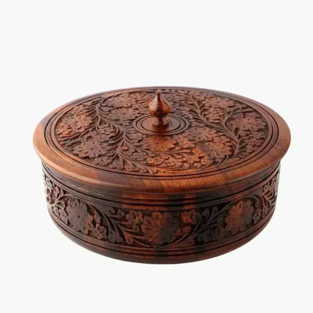 Wooden Hand-Carved Chapati Hotpot - Woodistan