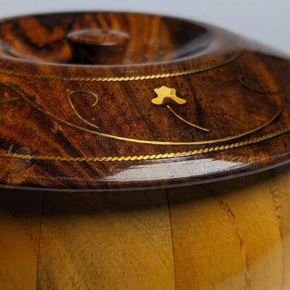 Handcrafted Wooden Sugar Pot with Lid & Spoon