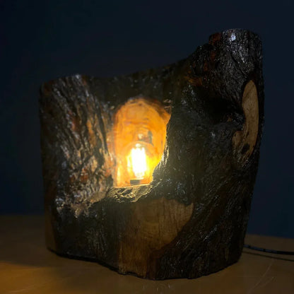 The Cavern Lamp – Handcrafted Live Edge Lamp - Woodistan