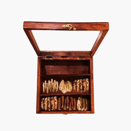 WOODEN CUTLERY BOX / COOKIES STORAGE BOX