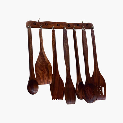 Wooden Cooking Utensils Set (7 Pcs)