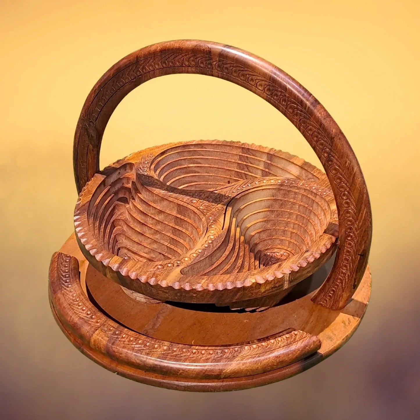 Wooden Collapsible Dry Fruit Basket - Woodistan