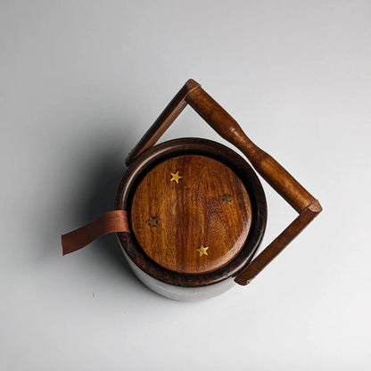Wooden Tea Coaster Set with Bucket
