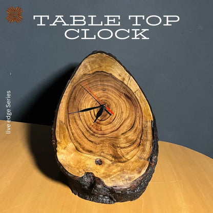 The Foundation Live Edge Tabletop Clock - Woodistan