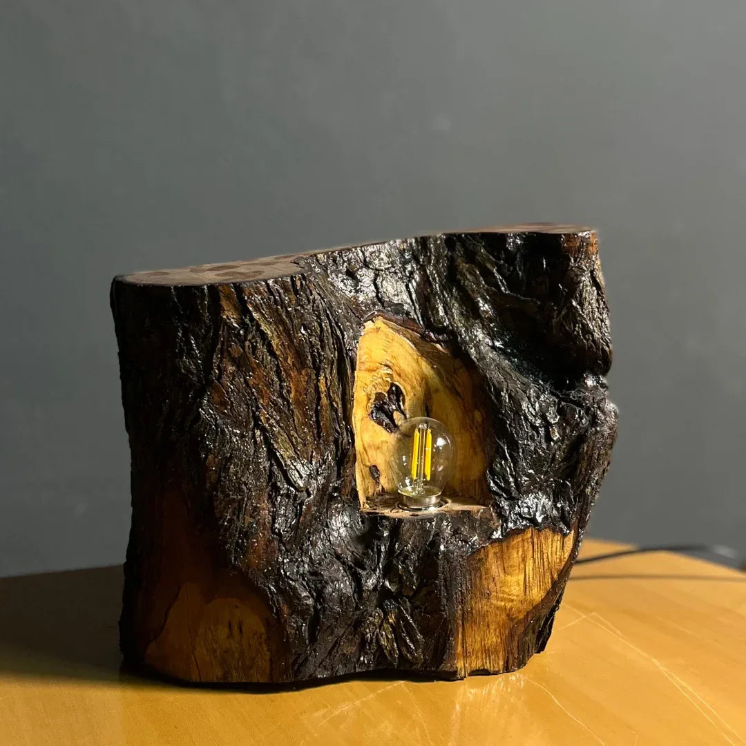 The Cavern Lamp – Handcrafted Live Edge Lamp - Woodistan