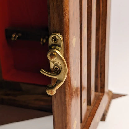 Handmade Wooden Wall Mounted Key Box with Glass Panel and 6 Key Hooks - Woodistan