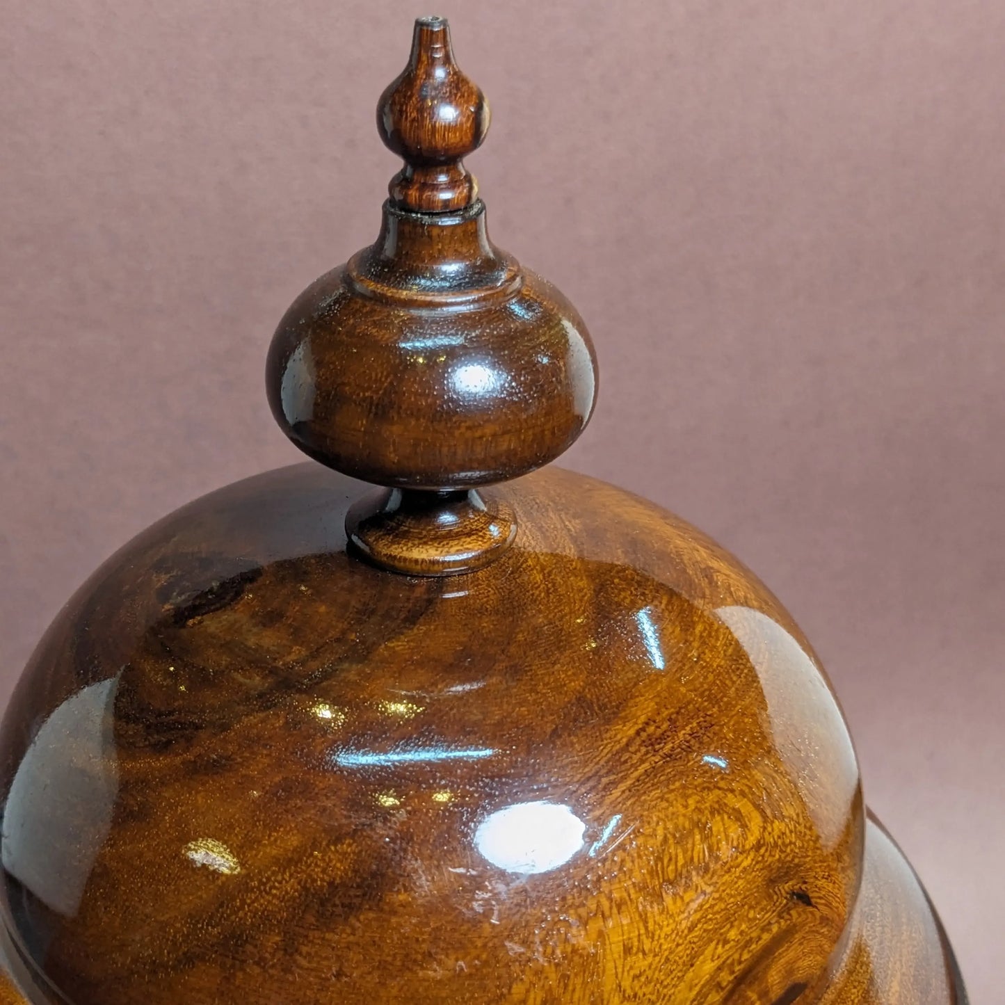 Wooden Brass Art Candy Jar with Lid - Woodistan