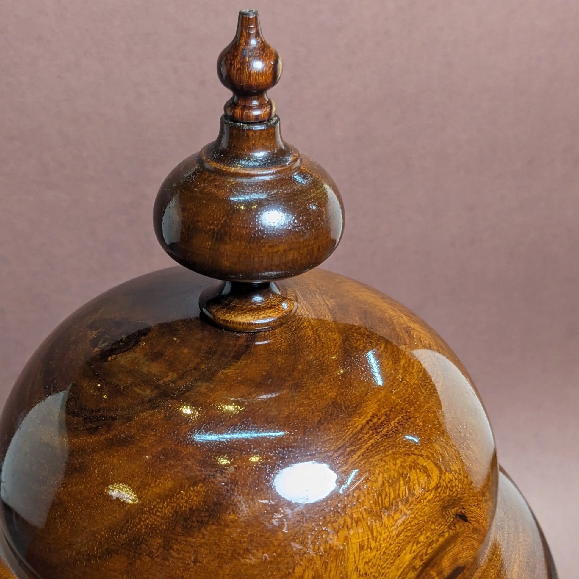 Wooden Brass Art Candy Jar with Lid - Woodistan