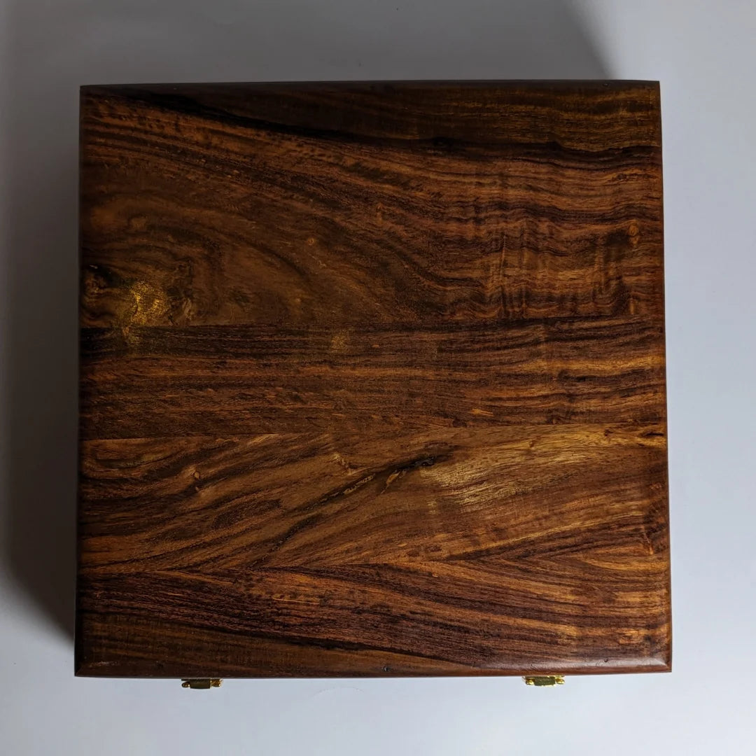 Wooden Watch Box with Plain Top, Plain Design & Shape-Holding Cushions – Organizer for 15 Watches