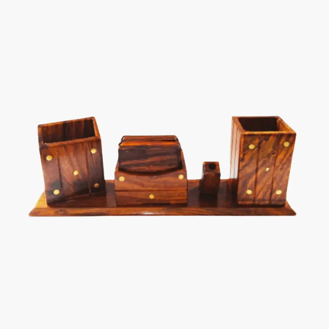 Wooden Office Desk Organizer - Woodistan