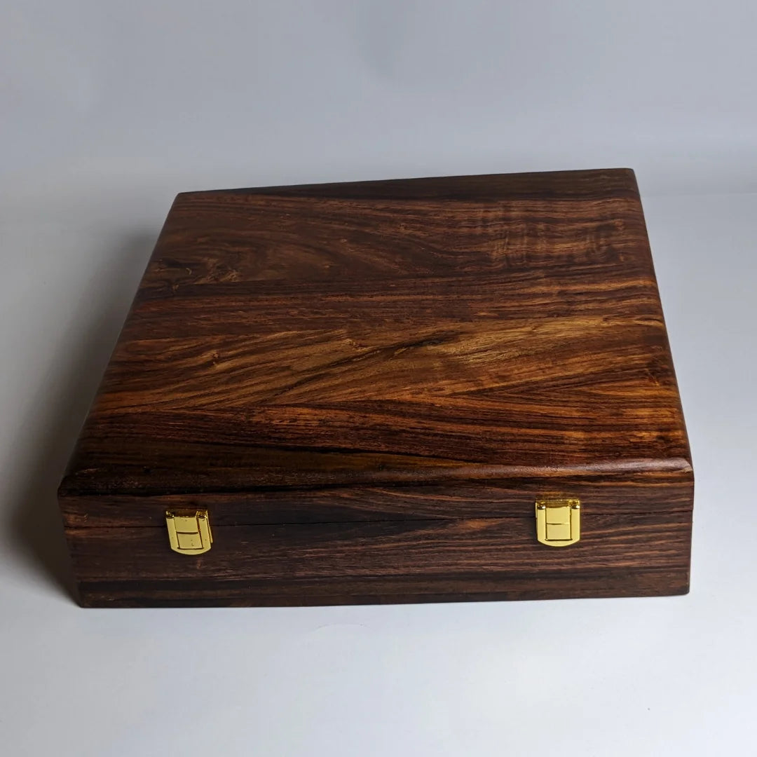 Wooden Watch Box with Plain Top, Plain Design & Shape-Holding Cushions – Organizer for 15 Watches