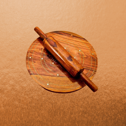 Wooden Rolling Pin with Base | Chakna Belan Set