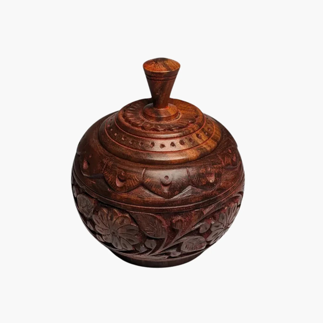 Handcrafted Wooden Dry Fruit Jar