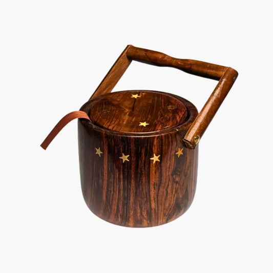 Wooden Tea Coaster Set with Bucket