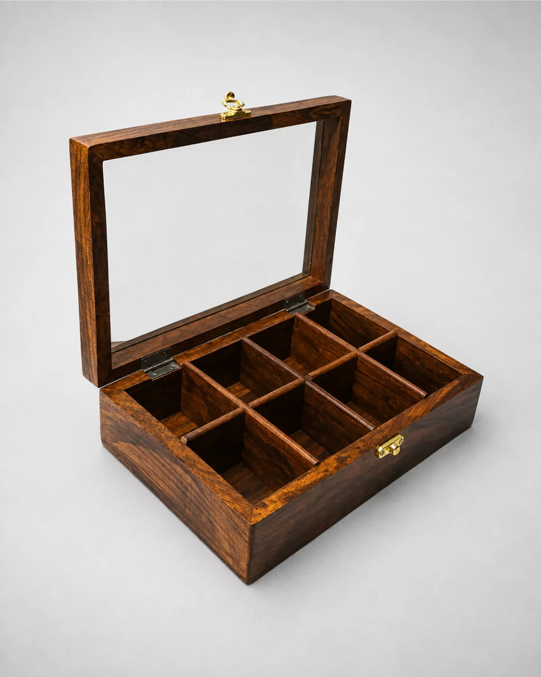 8 Portion Handmade Wooden Spices Box