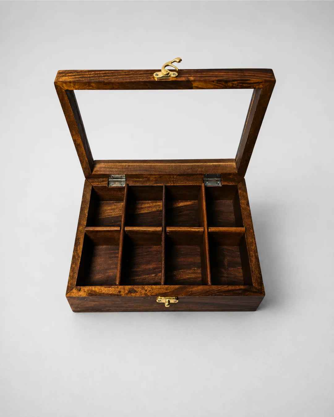 8 Portion Handmade Wooden Spices Box