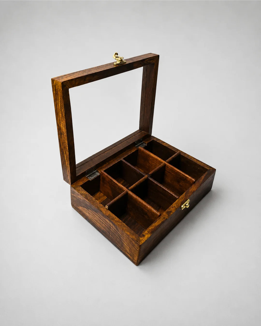 8 Portion Handmade Wooden Spices Box