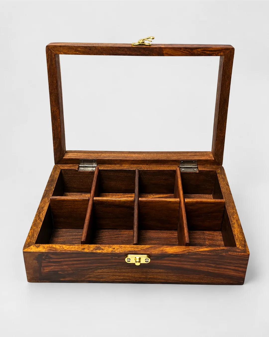 8 Portion Handmade Wooden Spices Box