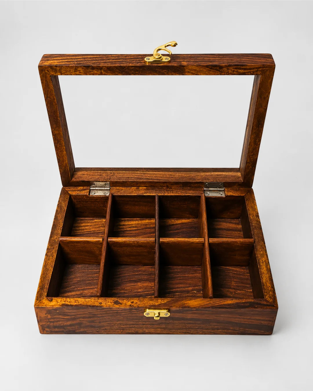 8 Portion Handmade Wooden Spices Box