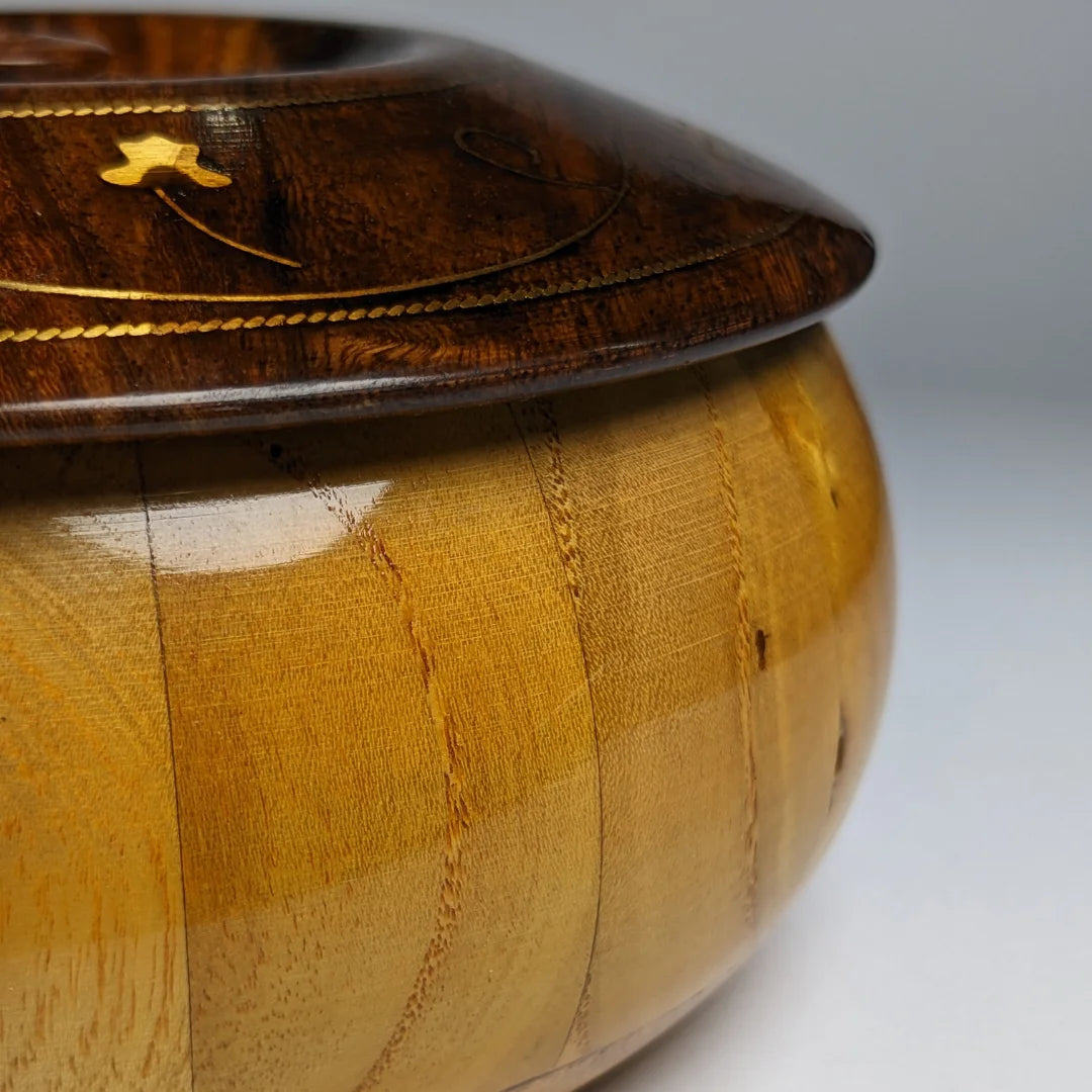 Handcrafted Wooden Sugar Pot with Lid & Spoon